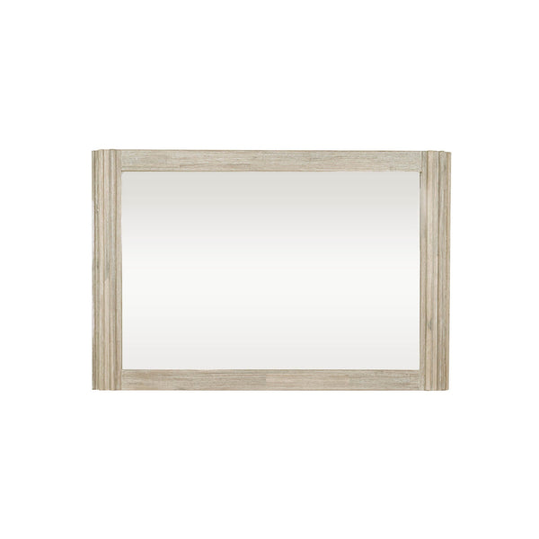 Lh Imports Oasis Mirror - Elegant Brushed Acacia Wood Frame For Versatile Home Décor In Bedroom Or Bathroom Beige Solid Acacia Wood,Glass Oas021