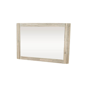 Lh Imports Oasis Mirror - Elegant Brushed Acacia Wood Frame For Versatile Home Décor In Bedroom Or Bathroom Beige Solid Acacia Wood,Glass Oas021
