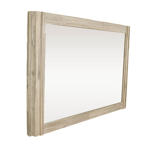 Lh Imports Oasis Mirror - Elegant Brushed Acacia Wood Frame For Versatile Home Décor In Bedroom Or Bathroom Beige Solid Acacia Wood,Glass Oas021