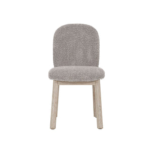Lh Imports Oasis Dining Chair - Oatmeal: Stylish Solid Wood Design With Modern Rounded Back For Your Home Decor Grey,Beige Solid Acacia Wood,90% Polyester,10acrylic,Pu Foam,Polyester Fiber Batting Oas025-pg