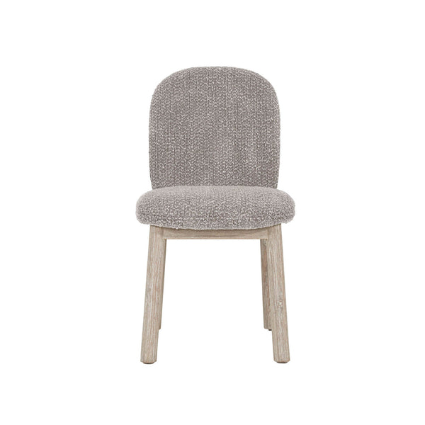 Lh Imports Oasis Dining Chair - Oatmeal: Stylish Solid Wood Design With Modern Rounded Back For Your Home Decor Grey,Beige Solid Acacia Wood,90% Polyester,10acrylic,Pu Foam,Polyester Fiber Batting Oas025-pg