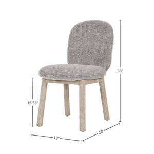 Lh Imports Oasis Dining Chair - Oatmeal: Stylish Solid Wood Design With Modern Rounded Back For Your Home Decor Grey,Beige Solid Acacia Wood,90% Polyester,10acrylic,Pu Foam,Polyester Fiber Batting Oas025-pg