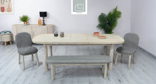 Lh Imports Oasis Dining Chair - Oatmeal: Stylish Solid Wood Design With Modern Rounded Back For Your Home Decor Grey,Beige Solid Acacia Wood,90% Polyester,10acrylic,Pu Foam,Polyester Fiber Batting Oas025-pg