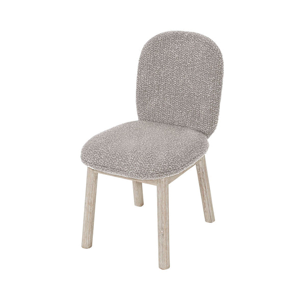 Lh Imports Oasis Dining Chair - Oatmeal: Stylish Solid Wood Design With Modern Rounded Back For Your Home Decor Grey,Beige Solid Acacia Wood,90% Polyester,10acrylic,Pu Foam,Polyester Fiber Batting Oas025-pg