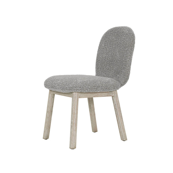Lh Imports Oasis Dining Chair - Oatmeal: Stylish Solid Wood Design With Modern Rounded Back For Your Home Decor Grey,Beige Solid Acacia Wood,90% Polyester,10acrylic,Pu Foam,Polyester Fiber Batting Oas025-pg