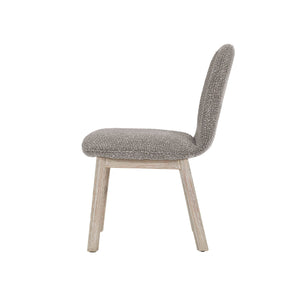 Lh Imports Oasis Dining Chair - Oatmeal: Stylish Solid Wood Design With Modern Rounded Back For Your Home Decor Grey,Beige Solid Acacia Wood,90% Polyester,10acrylic,Pu Foam,Polyester Fiber Batting Oas025-pg