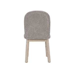 Lh Imports Oasis Dining Chair - Oatmeal: Stylish Solid Wood Design With Modern Rounded Back For Your Home Decor Grey,Beige Solid Acacia Wood,90% Polyester,10acrylic,Pu Foam,Polyester Fiber Batting Oas025-pg
