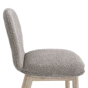 Lh Imports Oasis Dining Chair - Oatmeal: Stylish Solid Wood Design With Modern Rounded Back For Your Home Decor Grey,Beige Solid Acacia Wood,90% Polyester,10acrylic,Pu Foam,Polyester Fiber Batting Oas025-pg