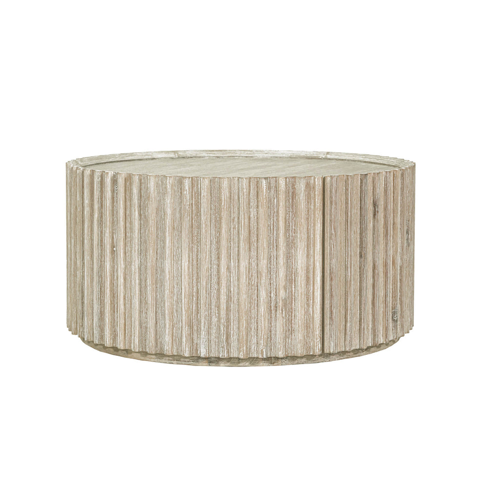 Lh Imports Oasis Coffee Table - Elegant Solid Acacia Wood With Fluted Detailing & Hidden Storage Solutions Beige Solid Acacia Wood,Mdf Acacia Veneer Oas032