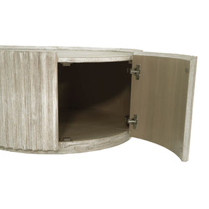 Lh Imports Oasis Coffee Table - Elegant Solid Acacia Wood With Fluted Detailing & Hidden Storage Solutions Beige Solid Acacia Wood,Mdf Acacia Veneer Oas032