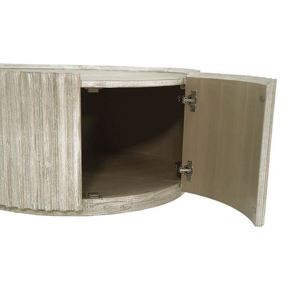 Lh Imports Oasis Coffee Table - Elegant Solid Acacia Wood With Fluted Detailing & Hidden Storage Solutions Beige Solid Acacia Wood,Mdf Acacia Veneer Oas032