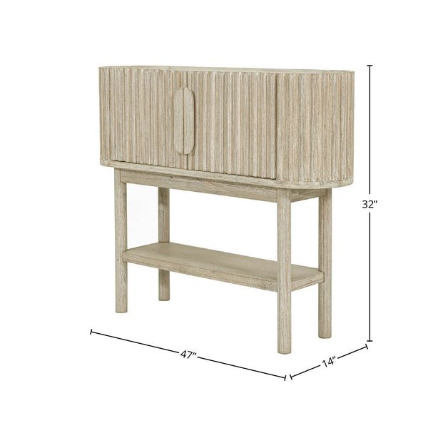 Lh Imports Oasis Console - Stunning Acacia Wood Design With Fluted Detailing & Extra Storage For Your Home Beige Solid Acacia Wood,Mdf Acacia Veneer Oas034