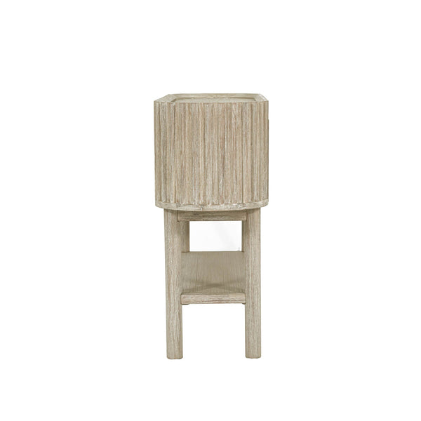 Lh Imports Oasis Console - Stunning Acacia Wood Design With Fluted Detailing & Extra Storage For Your Home Beige Solid Acacia Wood,Mdf Acacia Veneer Oas034