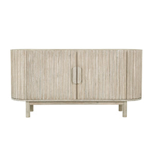Lh Imports Oasis Sideboard - Durable Solid Acacia Wood With Fluted Detailing & Unique Corner Cupboards For Storage Beige Solid Acacia Wood,Mdf Acacia Veneer Oas04b
