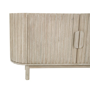 Lh Imports Oasis Sideboard - Durable Solid Acacia Wood With Fluted Detailing & Unique Corner Cupboards For Storage Beige Solid Acacia Wood,Mdf Acacia Veneer Oas04b