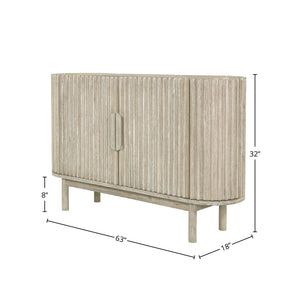 Lh Imports Oasis Sideboard - Durable Solid Acacia Wood With Fluted Detailing & Unique Corner Cupboards For Storage Beige Solid Acacia Wood,Mdf Acacia Veneer Oas04b
