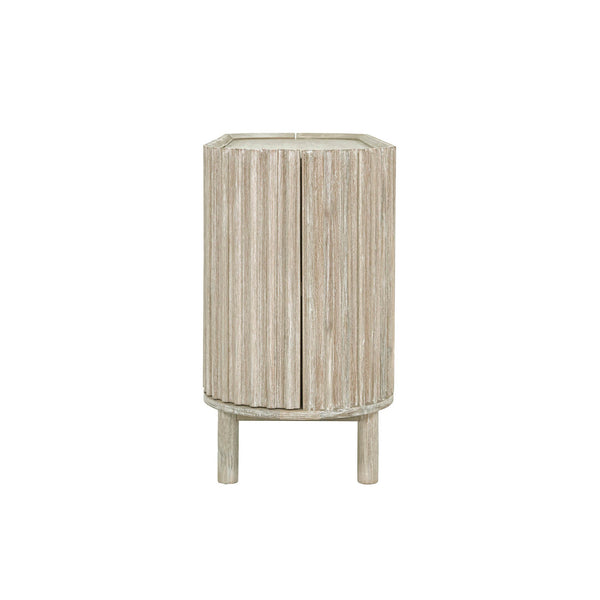 Lh Imports Oasis Sideboard - Durable Solid Acacia Wood With Fluted Detailing & Unique Corner Cupboards For Storage Beige Solid Acacia Wood,Mdf Acacia Veneer Oas04b