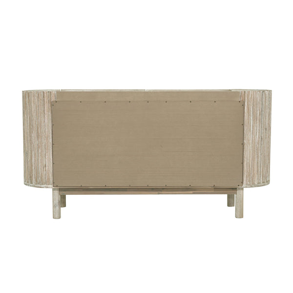 Lh Imports Oasis Sideboard - Durable Solid Acacia Wood With Fluted Detailing & Unique Corner Cupboards For Storage Beige Solid Acacia Wood,Mdf Acacia Veneer Oas04b