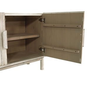 Lh Imports Oasis Sideboard - Durable Solid Acacia Wood With Fluted Detailing & Unique Corner Cupboards For Storage Beige Solid Acacia Wood,Mdf Acacia Veneer Oas04b