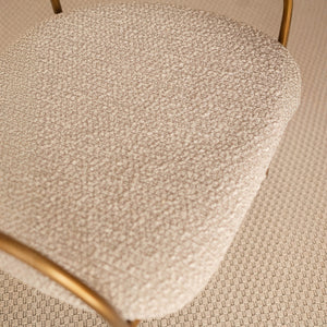 Lh Imports Oasis Arm Dining Chair - Sleek Bronze Frame, Modern Rounded Back & Easy-care Fabric For Style Grey,Copper Iron,90% Polyester,10%Acrylic,Pu Foam,Polyester Fiber Oas066