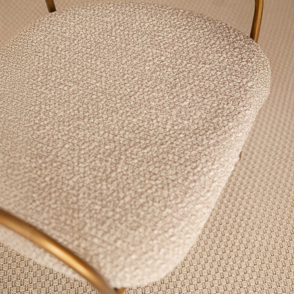 Lh Imports Oasis Arm Dining Chair - Sleek Bronze Frame, Modern Rounded Back & Easy-care Fabric For Style Grey,Copper Iron,90% Polyester,10%Acrylic,Pu Foam,Polyester Fiber Oas066