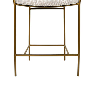 Lh Imports Oasis Arm Counter Stool - Stylish Bronze Metal Frame With Modern Rounded Back For Effortless Elegance Grey Iron,90% Polyester,10%Acrylic,Pu Foam,Polyester Fiber Oas067