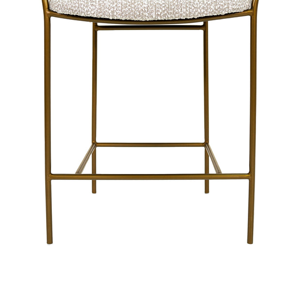 Lh Imports Oasis Arm Counter Stool - Stylish Bronze Metal Frame With Modern Rounded Back For Effortless Elegance Grey Iron,90% Polyester,10%Acrylic,Pu Foam,Polyester Fiber Oas067