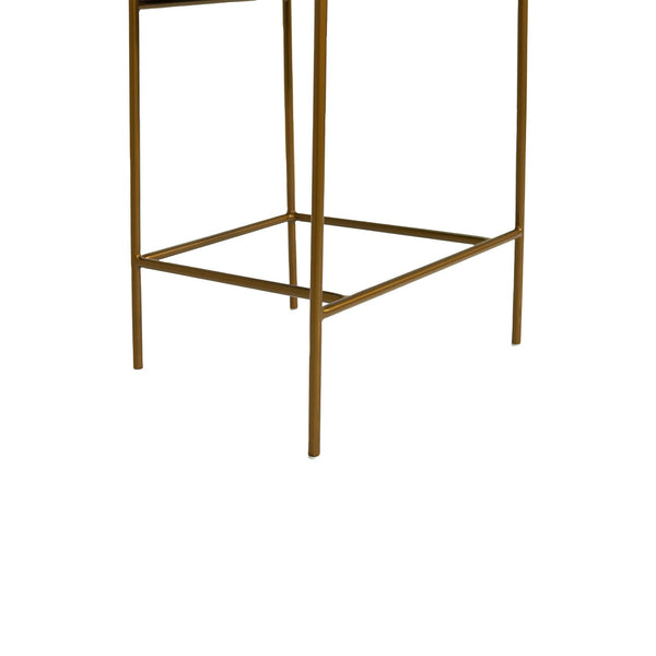 Lh Imports Oasis Arm Counter Stool - Stylish Bronze Metal Frame With Modern Rounded Back For Effortless Elegance Grey Iron,90% Polyester,10%Acrylic,Pu Foam,Polyester Fiber Oas067