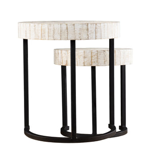 Safavieh Kennerly Mango Wood Nesting Tables Rustic Farmhouse Accent Set For Any Room OC1097004