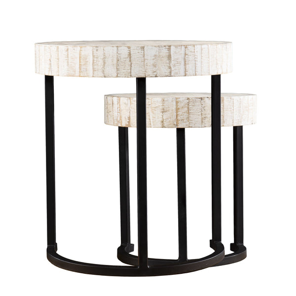 Safavieh Kennerly Mango Wood Nesting Tables Rustic Farmhouse Accent Set For Any Room OC1097004