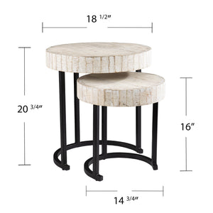 Safavieh Kennerly Mango Wood Nesting Tables Rustic Farmhouse Accent Set For Any Room OC1097004