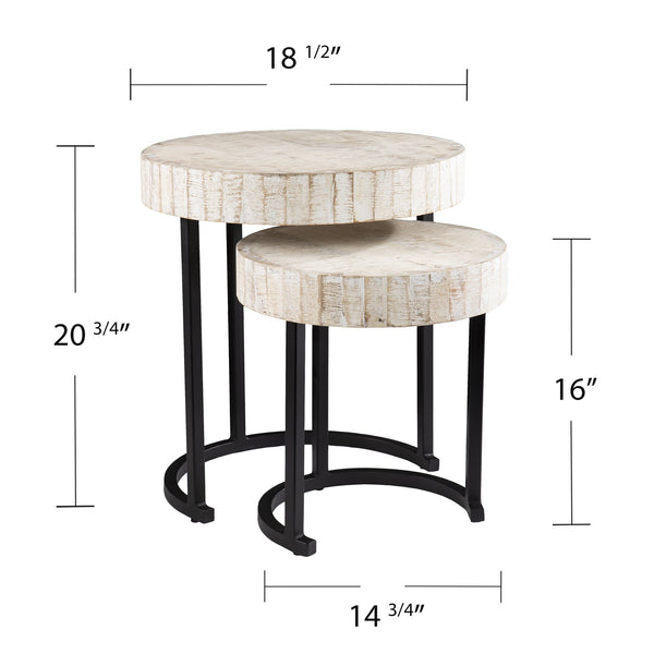 Safavieh Kennerly Mango Wood Nesting Tables Rustic Farmhouse Accent Set For Any Room OC1097004
