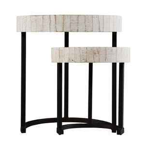 Safavieh Kennerly Mango Wood Nesting Tables Rustic Farmhouse Accent Set For Any Room OC1097004