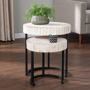 Safavieh Kennerly Mango Wood Nesting Tables Rustic Farmhouse Accent Set For Any Room OC1097004