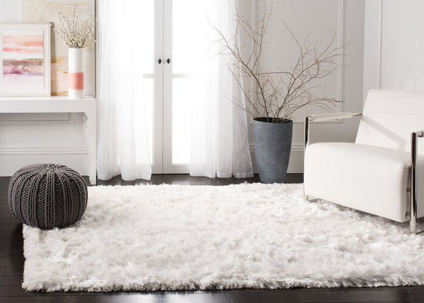 Safavieh Ocean Hand-tufted Shag Rug - Luxurious Ivory Comfort With 2.5-inch Pile Height For Elegant Spaces Ivory Polyester And Cotton Ocg101a-2