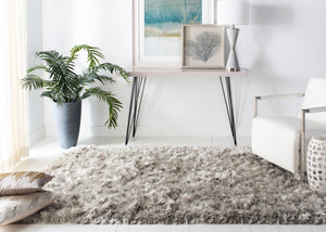 Safavieh Ocean Hand-tufted Shag Rug - Luxurious Ivory Comfort With 2.5-inch Pile Height For Elegant Spaces Light Grey Polyester And Cotton Ocg101f-3