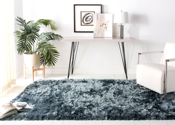 Safavieh Ocean Hand-tufted Shag Rug - Luxurious Ivory Comfort With 2.5-inch Pile Height For Elegant Spaces Slate Polyester And Cotton Ocg101m-214