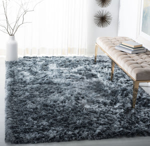 Safavieh Ocean Hand-tufted Shag Rug - Luxurious Ivory Comfort With 2.5-inch Pile Height For Elegant Spaces Slate Polyester And Cotton Ocg101m-214