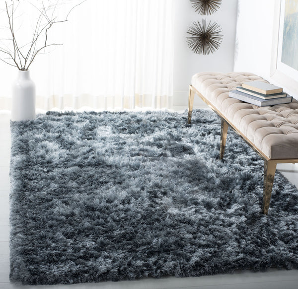 Safavieh Ocean Hand-tufted Shag Rug - Luxurious Ivory Comfort With 2.5-inch Pile Height For Elegant Spaces Slate Polyester And Cotton Ocg101m-214