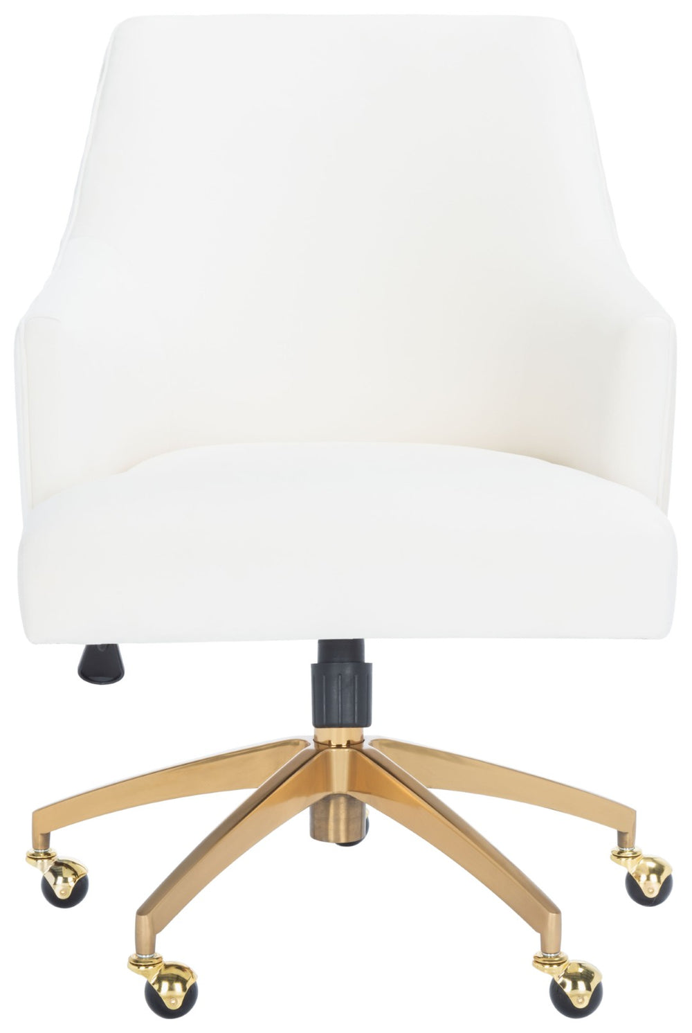 Safavieh Kaisley Puckered Velvet Office Chair - Elegant Cream Upholstery With Gold Base For Stylish Comfort OCH1300A