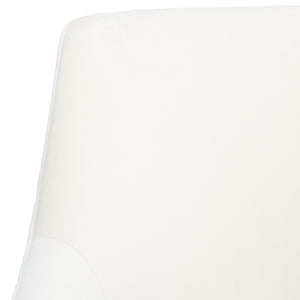 Safavieh Kaisley Elegant Cream Velvet Office Chair With Knife-Edge Pleating And Silver Base For Modern Style OCH1300B