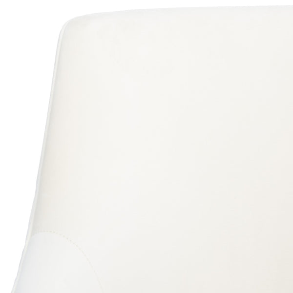 Safavieh Kaisley Elegant Cream Velvet Office Chair With Knife-Edge Pleating And Silver Base For Modern Style OCH1300B