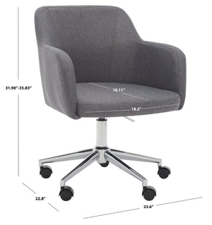 Safavieh Kains Swivel Office Chair - Modern Ergonomic Design With Soft Upholstery For Ultimate Comfort And Style Grey / Chrome OCH2000A