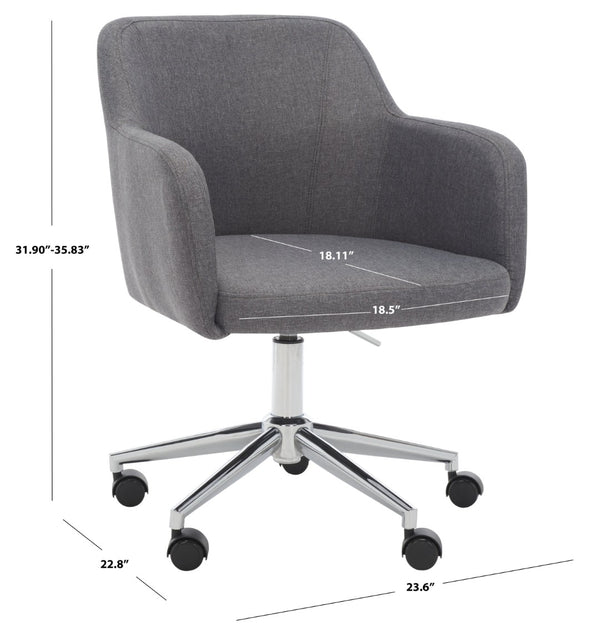 Safavieh Kains Swivel Office Chair - Modern Ergonomic Design With Soft Upholstery For Ultimate Comfort And Style Grey / Chrome OCH2000A