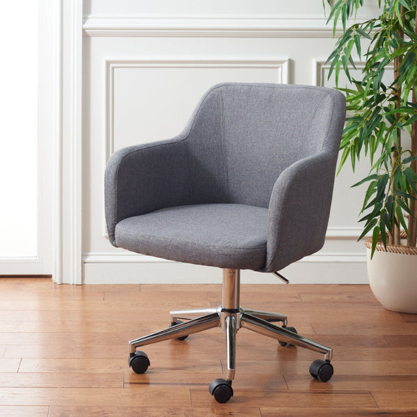 Safavieh Kains Swivel Office Chair - Modern Ergonomic Design With Soft Upholstery For Ultimate Comfort And Style Grey / Chrome OCH2000A