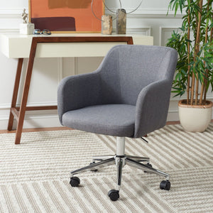 Safavieh Kains Swivel Office Chair - Modern Ergonomic Design With Soft Upholstery For Ultimate Comfort And Style Grey / Chrome OCH2000A