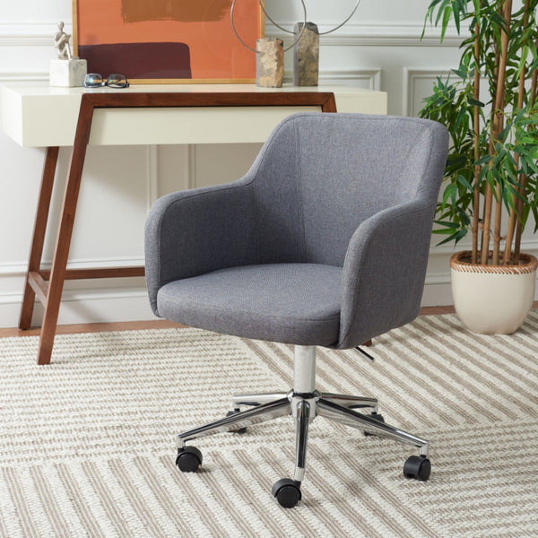 Safavieh Kains Swivel Office Chair - Modern Ergonomic Design With Soft Upholstery For Ultimate Comfort And Style Grey / Chrome OCH2000A