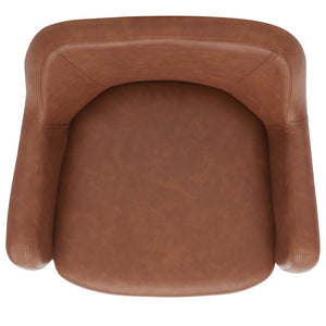 Safavieh Kains Swivel Office Chair - Modern Ergonomic Design With Soft Upholstery For Ultimate Comfort And Style Cognac / Chrome OCH2000B