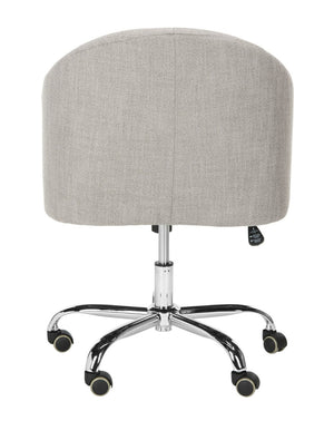 Safavieh Amy Tufted Grey Linen Swivel Office Chair With Chrome Legs – Modern Comfort For Home Workspaces OCH4500A