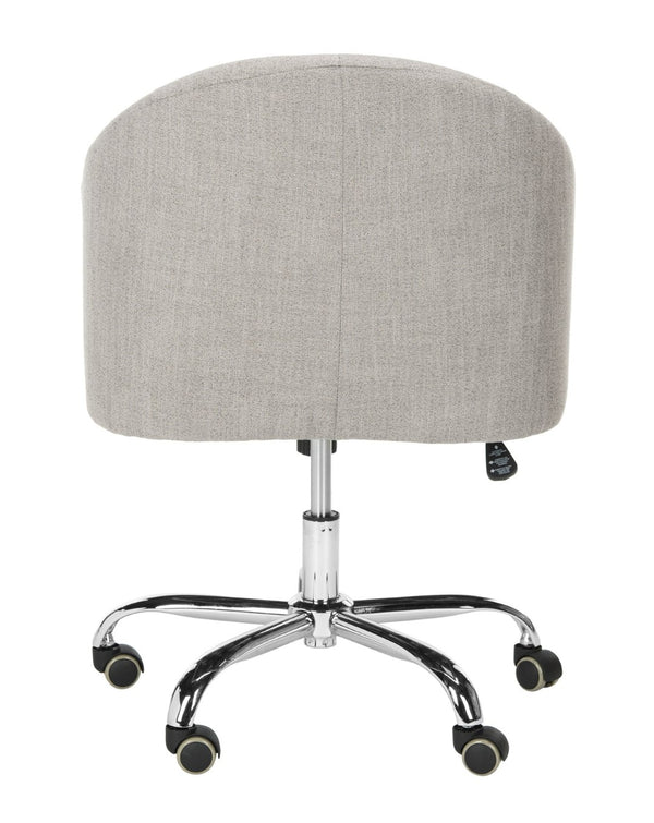 Safavieh Amy Tufted Grey Linen Swivel Office Chair With Chrome Legs – Modern Comfort For Home Workspaces OCH4500A